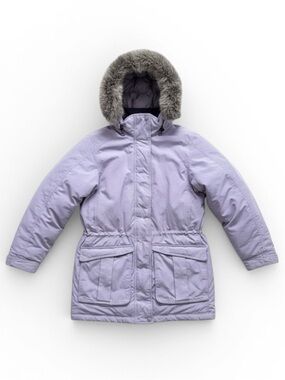 L.L.Bean Gore-Tex Down Faux Fur Hooded Parka Warm Winter Coat Lavender Small